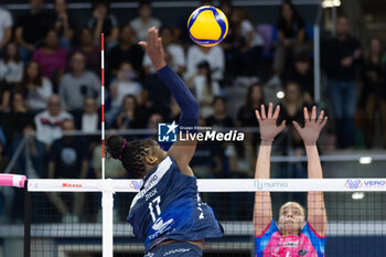 2024-10-20 - Myriam Sylla (Numia VeroVolley Milano) during Volley Italian Championship Serie A Women 2024/25 match between Numia VeroVolley Milano and Igor Novara at Allianz Cloud, Milano, Italy on October 20, 2024 - VERO VOLLEY MILANO VS IGOR GORGONZOLA NOVARA - SERIE A1 WOMEN - VOLLEYBALL