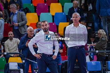 2024-10-20 - Marco Gaspari (head coach of Savino Del Bene Scandicci) and Sandor Gyula Kantor (Second Coach Of Savino Del Bene Scandicci) - SAVINO DEL BENE SCANDICCI VS BLACK ANGELS PERUGIA VOLLEY - SERIE A1 WOMEN - VOLLEYBALL