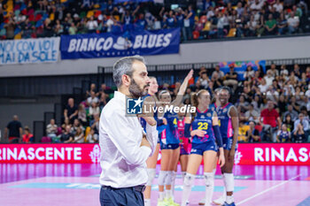 2024-10-20 - Marco Gaspari (head coach of Savino Del Bene Scandicci) - SAVINO DEL BENE SCANDICCI VS BLACK ANGELS PERUGIA VOLLEY - SERIE A1 WOMEN - VOLLEYBALL