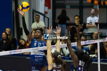 2024-10-30 - Myriam Sylla (Numia VeroVolley Milano) during Volley Italian Championship Serie A Women 2024/25 match between Numia VeroVolley Milano and Il Bisonte Firenze at Opiquad Arena Monza, Italy on October 30, 2024 - VERO VOLLEY MILANO VS IL BISONTE FIRENZE - SERIE A1 WOMEN - VOLLEYBALL