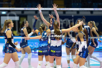 2024-10-30 - Exultation of Players of Il Bisonte Firenze during Volley Italian Championship Serie A Women 2024/25 match between Numia VeroVolley Milano and Il Bisonte Firenze at Opiquad Arena Monza, Italy on October 30, 2024 - VERO VOLLEY MILANO VS IL BISONTE FIRENZE - SERIE A1 WOMEN - VOLLEYBALL