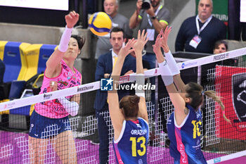 03/11/2024 - Images of the Prosecco Doc Imoco Conegliano and Savino Del Bene Scandicci match at PalaVerde Villorba (TV) - 3th Novembre 2024, during the VOLLEYBALL - SERIE A1 WOMEN - PROSECCO DOC IMOCO CONEGLIANO VS SAVINO DEL BENE SCANDICCI - SERIE A1 FEMMINILE - VOLLEY