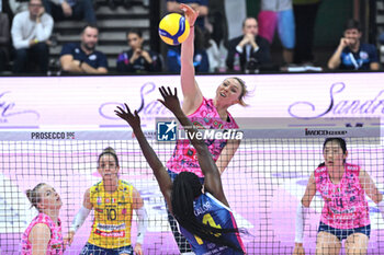 03/11/2024 - Spike of Sarah Fahr ( Prosecco Doc Imoco Conegliano ) during the Prosecco Doc Imoco Conegliano and Savino Del Bene Scandicci match at PalaVerde Villorba (TV) - 3th Novembre 2024, during the VOLLEYBALL - SERIE A1 WOMEN - PROSECCO DOC IMOCO CONEGLIANO VS SAVINO DEL BENE SCANDICCI - SERIE A1 FEMMINILE - VOLLEY