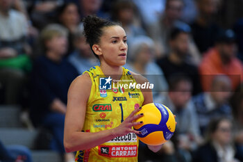 2024-11-10 - Gabriela Guimaraes Imoco Conegliano during serie A1 Volley Women 2024/25 match between Reale Mutua Fenera Chieri 76 vs Prosecco Doc Imoco Conegliano at Pala Fenera Chieri on November 10, 2024 in Chieri, Italy - ph Giuliano Marchisciano - REALE MUTUA FENERA CHIERI '76 VS PROSECCO DOC IMOCO CONEGLIANO - SERIE A1 WOMEN - VOLLEYBALL