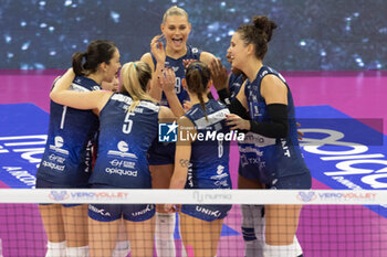 10/11/2024 - Players of Numia VeroVolley Milano during Volley Italian Championship Serie A Women 2024/25 match between Numia VeroVolley Milano and Uyba Busto Arsizio at Allianz Cloud, Milano, Italy on November 10, 2024	 - VERO VOLLEY MILANO VS UYBA VOLLEY BUSTO ARSIZIO - SERIE A1 FEMMINILE - VOLLEY