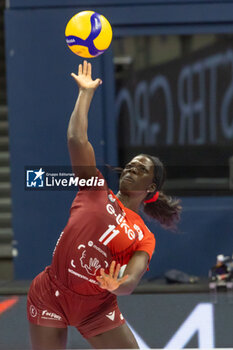 10/11/2024 - Josephine Obossa (Eurotek Uyba Busto Arsizio) during Volley Italian Championship Serie A Women 2024/25 match between Numia VeroVolley Milano and Uyba Busto Arsizio at Allianz Cloud, Milano, Italy on November 10, 2024	 - VERO VOLLEY MILANO VS UYBA VOLLEY BUSTO ARSIZIO - SERIE A1 FEMMINILE - VOLLEY