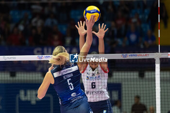 2024-10-16 - Laura Heyrman (Numia VeroVolley Milano) during Volley Italian Championship Serie A Women 2024/25 between Numia VeroVolley Milano and Reale Mutua Fenera Chieri at Opiquad Arena, Monza, Italy on October 16, 2024 - VERO VOLLEY MILANO VS REALE MUTUA FENERA CHIERI '76 - SERIE A1 WOMEN - VOLLEYBALL