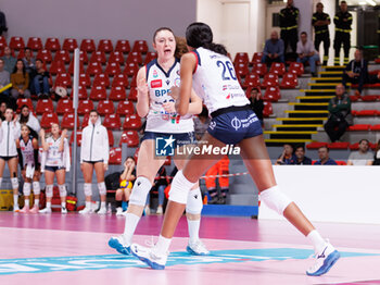 30/10/2024 - Michaela Mlejnkova of Volley Bergamo and Ailama Cese Montalvo of Volley Bergamo during the 5th round of the Serie A1 Women's Volleyball Championship between Roma Volley Club and Volley Bergamo on oct 30, 2024 at the Palazzetto dello Sport in Rome. - ROMA VOLLEY VS VOLLEY BERGAMO 1991 - SERIE A1 FEMMINILE - VOLLEY