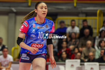 2024-11-17 - Mayu Ishkawa #10 of Igor Gorgonzola Novara seen in action during Volley Serie A women 2024/25 match between UYBA Eurotek Volley Busto Arsizio and Igor Gorgonzola Novara at E-Work Arena. Final score UYBA Eurotek Volley Busto Arsizio 3 | 0 Igor Gorgonzola Novara - UYBA VOLLEY BUSTO ARSIZIO VS IGOR GORGONZOLA NOVARA - SERIE A1 WOMEN - VOLLEYBALL