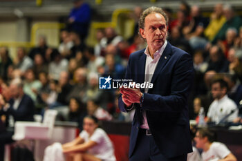 2024-11-17 - Lorenzo Bernardi head coach of Igor Gorgonzola Novara reacts during Volley Serie A women 2024/25 match between UYBA Eurotek Volley Busto Arsizio and Igor Gorgonzola Novara at E-Work Arena. Final score UYBA Eurotek Volley Busto Arsizio 3 | 0 Igor Gorgonzola Novara - UYBA VOLLEY BUSTO ARSIZIO VS IGOR GORGONZOLA NOVARA - SERIE A1 WOMEN - VOLLEYBALL