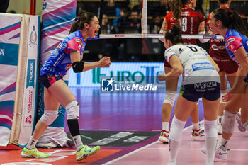 2024-11-17 - Mayu Ishkawa #10 of Igor Gorgonzola Novara celebrates during Volley Serie A women 2024/25 match between UYBA Eurotek Volley Busto Arsizio and Igor Gorgonzola Novara at E-Work Arena. Final score UYBA Eurotek Volley Busto Arsizio 3 | 0 Igor Gorgonzola Novara - UYBA VOLLEY BUSTO ARSIZIO VS IGOR GORGONZOLA NOVARA - SERIE A1 WOMEN - VOLLEYBALL