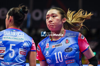 2024-11-17 - Mayu Ishkawa #10 of Igor Gorgonzola Novara looks on during Volley Serie A women 2024/25 match between UYBA Eurotek Volley Busto Arsizio and Igor Gorgonzola Novara at E-Work Arena. Final score UYBA Eurotek Volley Busto Arsizio 3 | 0 Igor Gorgonzola Novara - UYBA VOLLEY BUSTO ARSIZIO VS IGOR GORGONZOLA NOVARA - SERIE A1 WOMEN - VOLLEYBALL