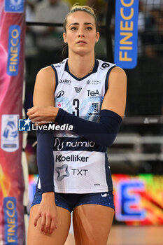 2024-09-28 - Ludovica Guidi of Vero Volley Milano during the Supercoppa Fineco Lega Volley Femminile between Prosecco Doc Imoco Conegliano Vs Vero Volley Milano at Palazzo dello Sport on September 28, 2024 in Rome, Italy. - PROSECCO DOC IMOCO CONEGLIANO VS VERO VOLLEY MILANO - WOMEN SUPERCOPPA - VOLLEYBALL