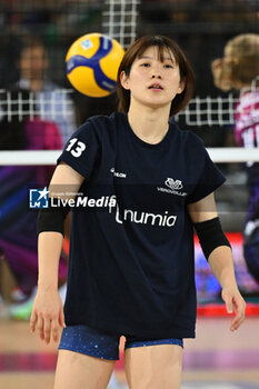 2024-09-28 - Satomi Fukudome of Vero Volley Milano during the Supercoppa Fineco Lega Volley Femminile between Prosecco Doc Imoco Conegliano Vs Vero Volley Milano at Palazzo dello Sport on September 28, 2024 in Rome, Italy. - PROSECCO DOC IMOCO CONEGLIANO VS VERO VOLLEY MILANO - WOMEN SUPERCOPPA - VOLLEYBALL