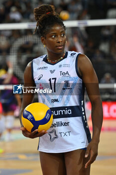 2024-09-28 - Myriam Sylla of Vero Volley Milano during the Supercoppa Fineco Lega Volley Femminile between Prosecco Doc Imoco Conegliano Vs Vero Volley Milano at Palazzo dello Sport on September 28, 2024 in Rome, Italy. - PROSECCO DOC IMOCO CONEGLIANO VS VERO VOLLEY MILANO - WOMEN SUPERCOPPA - VOLLEYBALL