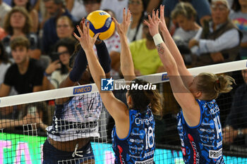 2024-09-28 - Myriam Sylla of Vero Volley Milano in action during the Supercoppa Fineco Lega Volley Femminile between Prosecco Doc Imoco Conegliano Vs Vero Volley Milano at Palazzo dello Sport on September 28, 2024 in Rome, Italy. - PROSECCO DOC IMOCO CONEGLIANO VS VERO VOLLEY MILANO - WOMEN SUPERCOPPA - VOLLEYBALL