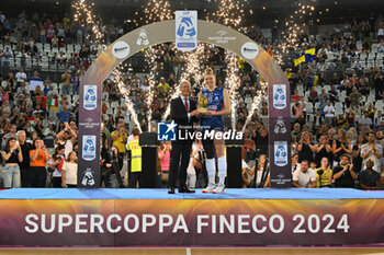 2024-09-28 - Sarah Fahr of Prosecco Doc Imoco Conegliano during the Supercoppa Fineco Lega Volley Femminile between Prosecco Doc Imoco Conegliano Vs Vero Volley Milano at Palazzo dello Sport on September 28, 2024 in Rome, Italy. - PROSECCO DOC IMOCO CONEGLIANO VS VERO VOLLEY MILANO - WOMEN SUPERCOPPA - VOLLEYBALL