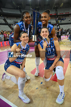 2024-09-28 - Merit Adigwe, Khalia Lanier, Anna Bardaro and Martyna Lukasik of Prosecco Doc Imoco Conegliano during the Supercoppa Fineco Lega Volley Femminile between Prosecco Doc Imoco Conegliano Vs Vero Volley Milano at Palazzo dello Sport on September 28, 2024 in Rome, Italy. - PROSECCO DOC IMOCO CONEGLIANO VS VERO VOLLEY MILANO - WOMEN SUPERCOPPA - VOLLEYBALL