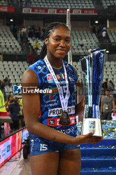 2024-09-28 - Merit Adigwe of Prosecco Doc Imoco Conegliano during the Supercoppa Fineco Lega Volley Femminile between Prosecco Doc Imoco Conegliano Vs Vero Volley Milano at Palazzo dello Sport on September 28, 2024 in Rome, Italy. - PROSECCO DOC IMOCO CONEGLIANO VS VERO VOLLEY MILANO - WOMEN SUPERCOPPA - VOLLEYBALL