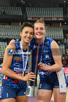 2024-09-28 - Gabriela Braga Guimaraes and Isabelle Haak of Prosecco Doc Imoco Conegliano during the Supercoppa Fineco Lega Volley Femminile between Prosecco Doc Imoco Conegliano Vs Vero Volley Milano at Palazzo dello Sport on September 28, 2024 in Rome, Italy. - PROSECCO DOC IMOCO CONEGLIANO VS VERO VOLLEY MILANO - WOMEN SUPERCOPPA - VOLLEYBALL