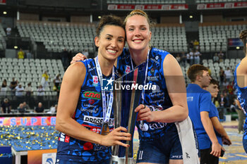 2024-09-28 - Gabriela Braga Guimaraes and Isabelle Haak of Prosecco Doc Imoco Conegliano during the Supercoppa Fineco Lega Volley Femminile between Prosecco Doc Imoco Conegliano Vs Vero Volley Milano at Palazzo dello Sport on September 28, 2024 in Rome, Italy. - PROSECCO DOC IMOCO CONEGLIANO VS VERO VOLLEY MILANO - WOMEN SUPERCOPPA - VOLLEYBALL