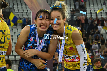 2024-09-28 - Nanami Seki and Monica De Gennaro of Prosecco Doc Imoco Conegliano during the Supercoppa Fineco Lega Volley Femminile between Prosecco Doc Imoco Conegliano Vs Vero Volley Milano at Palazzo dello Sport on September 28, 2024 in Rome, Italy. - PROSECCO DOC IMOCO CONEGLIANO VS VERO VOLLEY MILANO - WOMEN SUPERCOPPA - VOLLEYBALL