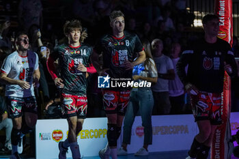 2024-09-22 - 14 Yuki Ishikawa (Sir Susa Vim Perugia) and 8 Agustin Loser (Sir Susa Vim Perugia) on field - FINAL - SIR SUSA VIM PERUGIA VS ITAS TRENTINO - SUPERCOPPA - VOLLEYBALL