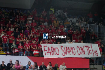 2024-01-14 - Lube fan banner for the death of his mother balaso fabio (n.7 cucine lube civitanova) - SIR SAFETY SUSA VIM PERUGIA VS CUCINE LUBE CIVITANOVA - SUPERLEAGUE SERIE A - VOLLEYBALL