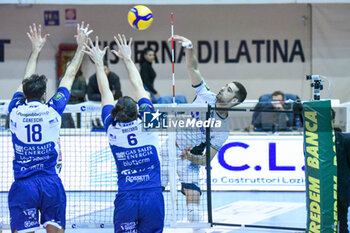 2024-01-24 - (Cisterna Volley) Peric Pavle attack - CISTERNA VOLLEY VS GAS SALES BLUENERGY PIACENZA - SUPERLEAGUE SERIE A - VOLLEYBALL
