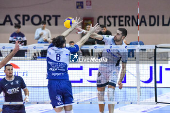 2024-01-24 - (Cisterna Volley)Peric Pavle attack - CISTERNA VOLLEY VS GAS SALES BLUENERGY PIACENZA - SUPERLEAGUE SERIE A - VOLLEYBALL