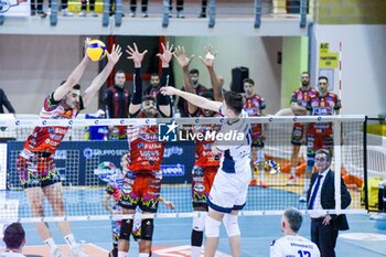 2024-02-14 - (Cisterna Volley) Faure Theo Alexandre attack - CISTERNA VOLLEY VS SIR SAFETY SUSA VIM PERUGIA - SUPERLEAGUE SERIE A - VOLLEYBALL