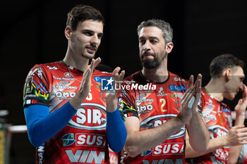 2024-02-18 - Simone Giannelli and Davide Candellaro during the Pallavolo Padova vs Sir Safety Susa Vim Perugia at the Kioene Arena in Padova, Italy on February 18, 2024 - PALLAVOLO PADOVA VS SIR SAFETY SUSA VIM PERUGIA - SUPERLEAGUE SERIE A - VOLLEYBALL