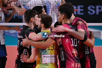 2024-02-24 - Pallavolo Padova players during VolleyBall Superleague Serie A game between Pallavolo Padova and Mint Vero Volley Monza at Kioene Arena in Padova, Italy on February 24, 2024 - PALLAVOLO PADOVA VS VERO VOLLEY MONZA - SUPERLEAGUE SERIE A - VOLLEYBALL