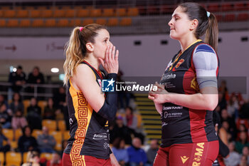 2024-03-10 - Marta Bechis and Ana Beatriz Correa (Aeroitalia SMI Roma Volley) during the 24th round of the Serie A1 Women's Volleyball Championship between Roma Aeroitalia SMI Roma Volley and ITAS Trentino on 10 march 2024 at the Palazzetto dello Sport in Rome - VOLLEY SERIE A1 - AEROITALIA SMI ROMA VOLLEY VS. ITAS TRENTINO - SUPERLEAGUE SERIE A - VOLLEYBALL
