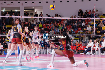 2024-03-10 - Marta Bechis, Ana Beatriz Correa and Jessica Rivero Marin (Aeroitalia SMI Roma Volley) during the 24th round of the Serie A1 Women's Volleyball Championship between Roma Aeroitalia SMI Roma Volley and ITAS Trentino on 10 march 2024 at the Palazzetto dello Sport in Rome - VOLLEY SERIE A1 - AEROITALIA SMI ROMA VOLLEY VS. ITAS TRENTINO - SUPERLEAGUE SERIE A - VOLLEYBALL