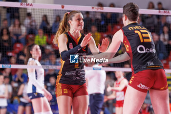 2024-03-10 - Giulia Melli and Marta Bechis (Aeroitalia SMI Roma Volley)
during the 24th round of the Serie A1 Women's Volleyball Championship between Roma Aeroitalia SMI Roma Volley and ITAS Trentino on 10 march 2024 at the Palazzetto dello Sport in Rome - VOLLEY SERIE A1 - AEROITALIA SMI ROMA VOLLEY VS. ITAS TRENTINO - SUPERLEAGUE SERIE A - VOLLEYBALL