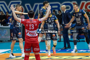 2024-04-03 - Exultation of Gabriele Laurenzano (Trentino Volley) and teammates during the Playoff Semifinal game2 Serie A1 Men's Volleyball Championship between Mint Vero Volley Monza vs Itas Trentino at Opiquad Arena, Monza, Italy on April 3, 2023 - PLAYOFF - MINT VERO VOLLEY MONZA VS ITAS TRENTINO - SUPERLEAGUE SERIE A - VOLLEYBALL