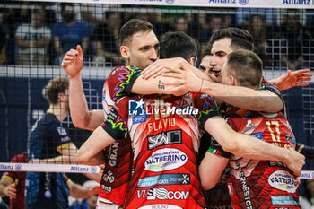 11/04/2024 - ROBERTO RUSSO AND SIR SUSA VIM PERUGIA - PLAYOFF - ALLIANZ MILANO VS SIR SUSA VIM PERUGIA - SUPERLEGA SERIE A - VOLLEY