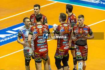 2024-04-28 - Players of Sir Safety Perugia during the game4 of Final SuperLega Italian Volleyball Championship between Mint Vero Volley Monza vs Sir Safety Susa Perugia at Opiquad Arena, Monza, Italy on April 28, 2024
 - PLAYOFF - FINAL - MINT VERO VOLLEY MONZA VS SIR SUSA VIM PERUGIA - SUPERLEAGUE SERIE A - VOLLEYBALL
