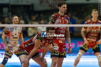2024-04-28 - Wassim Ben Tara (Sir Safety Perugia) and Simone Giannelli (Sir Safety Perugia) during the game4 of Final SuperLega Italian Volleyball Championship between Mint Vero Volley Monza vs Sir Safety Susa Perugia at Opiquad Arena, Monza, Italy on April 28, 2024
 - PLAYOFF - FINAL - MINT VERO VOLLEY MONZA VS SIR SUSA VIM PERUGIA - SUPERLEAGUE SERIE A - VOLLEYBALL