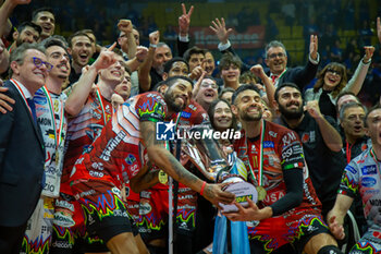 2024-04-28 - Jesus Herrera Jaime (Sir Safety Perugia) and Sebastian Sole (Sir Safety Perugia) during the awards ceremony of Final SuperLega Italian Volleyball Championship between Mint Vero Volley Monza vs Sir Safety Susa Perugia at Opiquad Arena, Monza, Italy on April 28, 2024
 - PLAYOFF - FINAL - MINT VERO VOLLEY MONZA VS SIR SUSA VIM PERUGIA - SUPERLEAGUE SERIE A - VOLLEYBALL