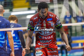 2024-04-28 - Exultation of Wilfredo Leon Venero (Sir Safety Perugia) during the game4 of Final SuperLega Italian Volleyball Championship between Mint Vero Volley Monza vs Sir Safety Susa Perugia at Opiquad Arena, Monza, Italy on April 28, 2024
 - PLAYOFF - FINAL - MINT VERO VOLLEY MONZA VS SIR SUSA VIM PERUGIA - SUPERLEAGUE SERIE A - VOLLEYBALL