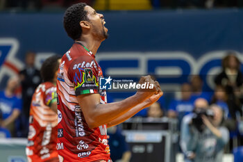 2024-04-28 - Exultation of Wilfredo Leon Venero (Sir Safety Perugia) during the game4 of Final SuperLega Italian Volleyball Championship between Mint Vero Volley Monza vs Sir Safety Susa Perugia at Opiquad Arena, Monza, Italy on April 28, 2024
 - PLAYOFF - FINAL - MINT VERO VOLLEY MONZA VS SIR SUSA VIM PERUGIA - SUPERLEAGUE SERIE A - VOLLEYBALL