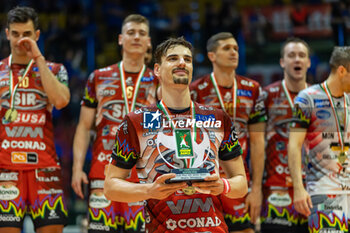 2024-04-28 - Simone Giannelli (Sir Safety Perugia) is MVP of Final SuperLega Italian Volleyball Championship between Mint Vero Volley Monza vs Sir Safety Susa Perugia at Opiquad Arena, Monza, Italy on April 28, 2024
 - PLAYOFF - FINAL - MINT VERO VOLLEY MONZA VS SIR SUSA VIM PERUGIA - SUPERLEAGUE SERIE A - VOLLEYBALL