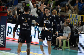22/04/2024 - Exultation of Luca Spirito of Rana Verona during the match between Rana Verona and Valsa Group Modena, qualifications semifinal of playoff Challenge Cup of Superlega Italian Volleball Championship 2023/2024 at Pala AGSM-AIM on April 22, 2024, Verona, Italy. - PLAYOFF 5° POSTO - RANA VERONA VS VALSA GROUP MODENA - SUPERLEGA SERIE A - VOLLEY
