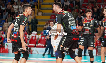 2024-09-28 - Mattia Bottolo - Adis Lagumdzija - Mattia Boninfante ( Cucine Lube Civitanova ) - CUCINE LUBE CIVITANOVA VS SONEPAR PADOVA - SUPERLEAGUE SERIE A - VOLLEYBALL