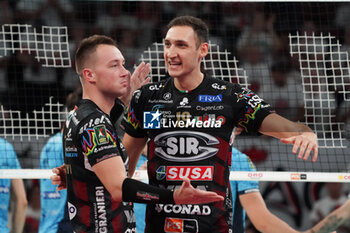 2024-10-20 - sroberto russo (sir susa vim perugia) rejoices - SIR SUSA VIM PERUGIA VS CISTERNA VOLLEY - SUPERLEAGUE SERIE A - VOLLEYBALL