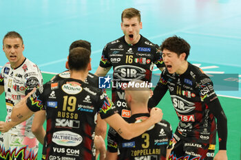 2024-10-20 - sir susa vim perugia rejoices - SIR SUSA VIM PERUGIA VS CISTERNA VOLLEY - SUPERLEAGUE SERIE A - VOLLEYBALL