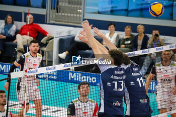 09/11/2024 - MONSTER BLOCK DAVIDE GARDINI AND MATTEO PIANO (POWERVOLLEY MILANO) - ALLIANZ MILANO VS YUASA BATTERY GROTTAZZOLINA - SUPERLEGA SERIE A - VOLLEY