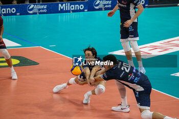 07/11/2024 - ALESSANDRO FINAURI AND EFE BAYRAM (CISTERNA VOLLEY) - ALLIANZ MILANO VS CISTERNA VOLLEY - SUPERLEGA SERIE A - VOLLEY